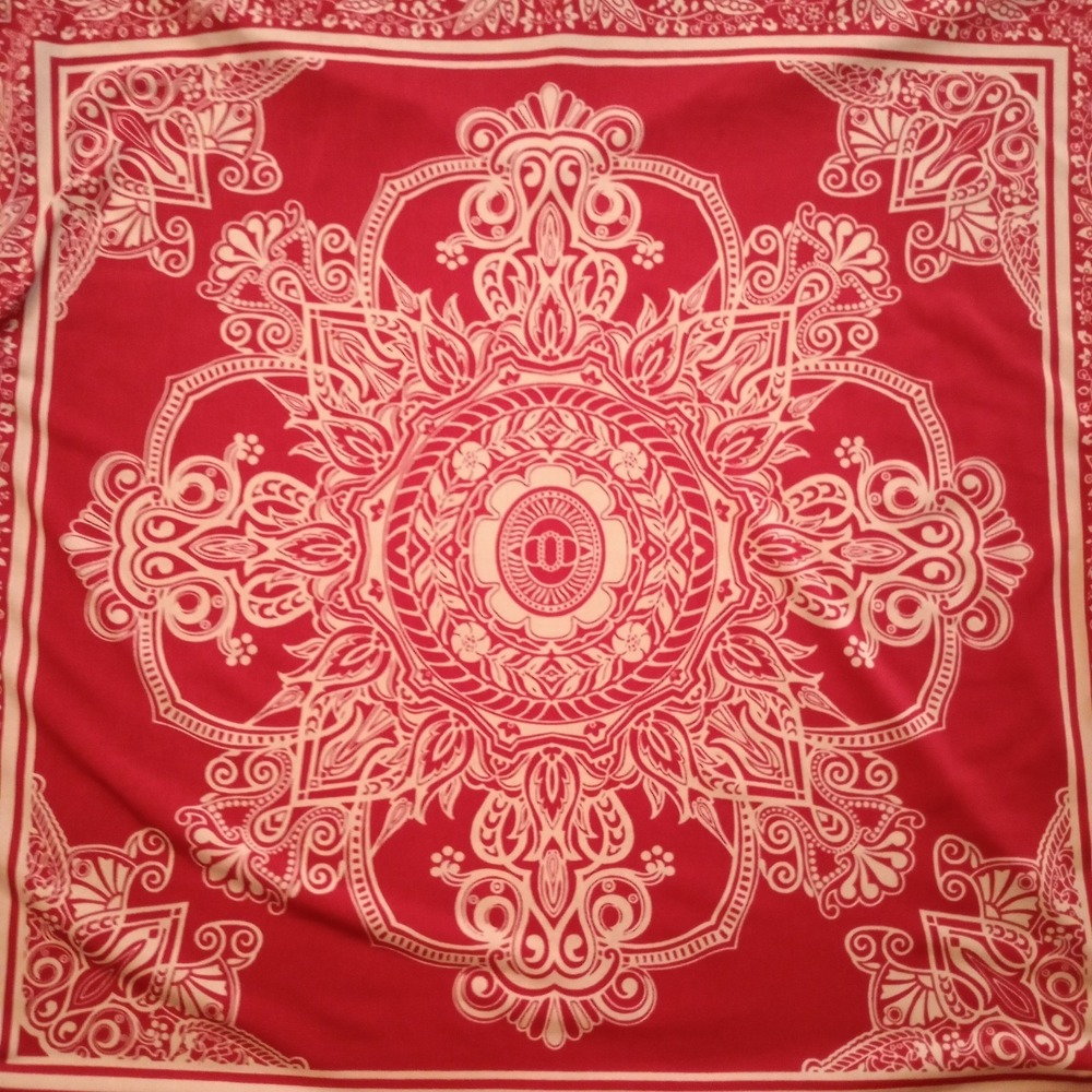 Vintage Bandana Poncho Womens Medium Red Ranch Farm Country Western Cowgirl - Picture 12 of 13